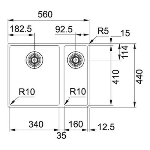 Кухонная мойка 56 см Franke Sirius SID 160 оникс