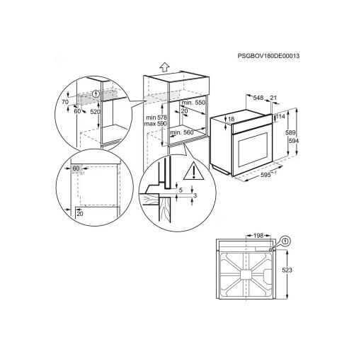 Электрический духовой шкаф 59,5 см Electrolux EOE7C31Z черный