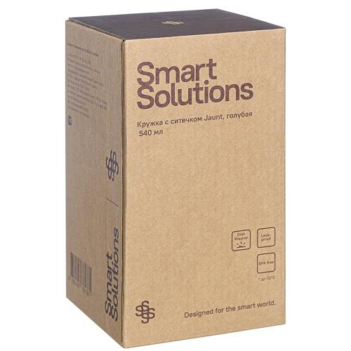 Термокружка с ситечком 540 мл Smart Solutions голубая