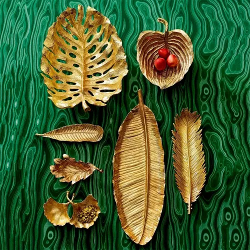 Чаша 70х24 см Michael Aram New Leaves золотая