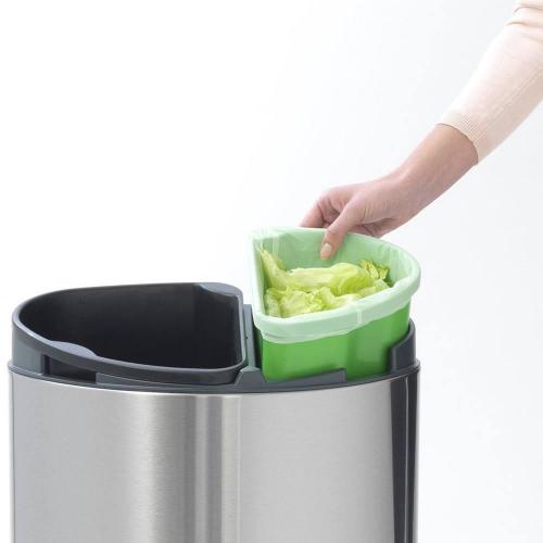 Двухсекционный мусорный бак 10-23 л Brabantia Touch Bin стальной