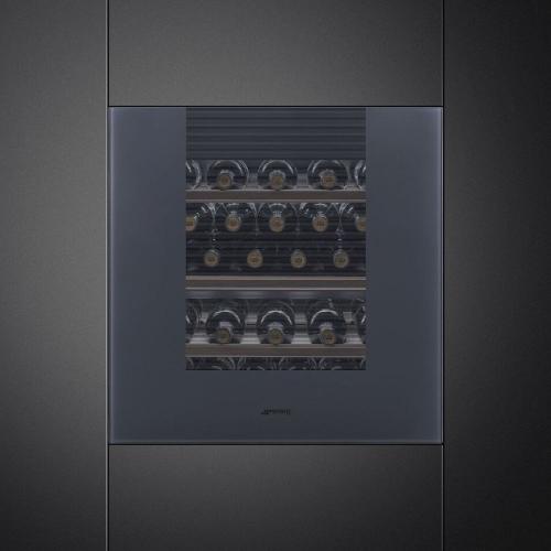 Встраиваемый винный шкаф на 29 бутылок Smeg Linea CVI129G серый