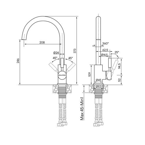 Смеситель кварцевый 24,6 см Paulmark Holstein Quarz WHCR белый - 3 фото