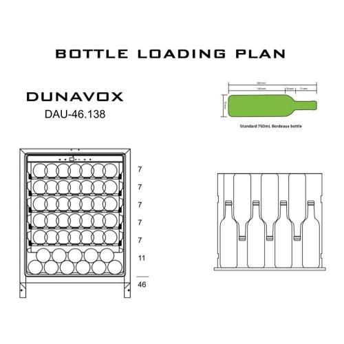 Встраиваемый винный шкаф на 46 бутылок Dunavox DAU-46.138B