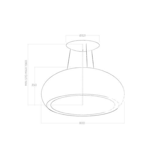 Островная вытяжка Elica Seashell BL/F/80