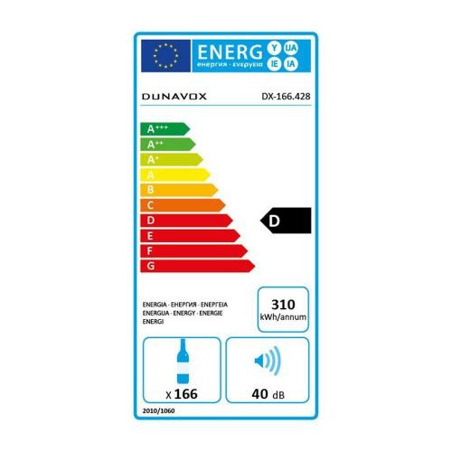 Встраиваемый винный шкаф на 166 бутылок Dunavox Exclusive DX-166.428SDSK