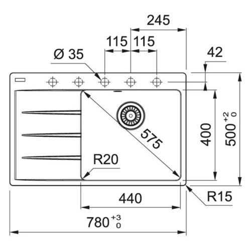 Кухонная мойка 78 см Franke Centro CNG 611/211-78 TL оникс - 3 фото