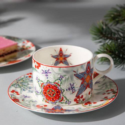 Чайная пара 200 мл Mix&Match Home Happy Star белая