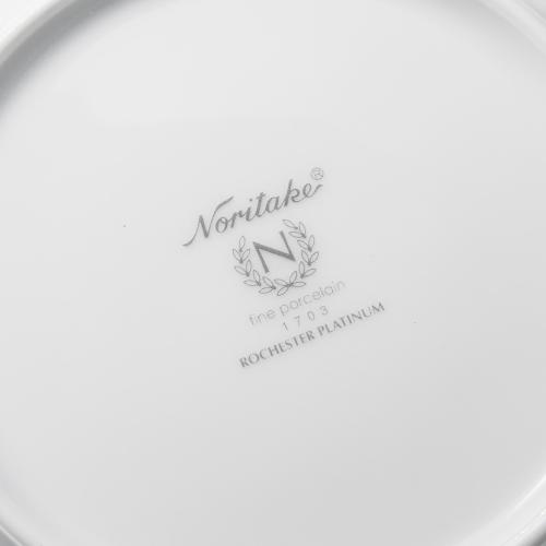 Тарелка десертная 16 см Noritake Rochester Platinum белая