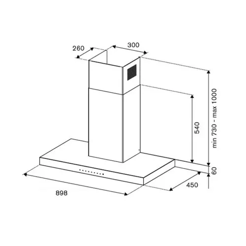 Настенная вытяжка 89,8 см Bertazzoni Professional KT90P1AXT стальная