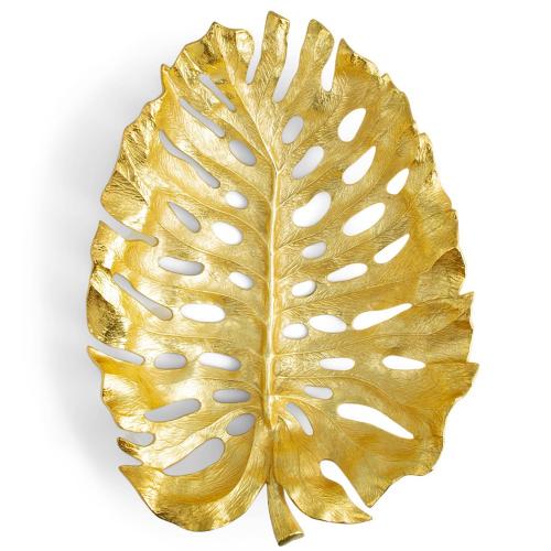 Сервировочное блюдо 57х41х11 см Michael Aram New Leaves золотое