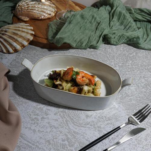 Блюдо овальное 15*8 см h4 см 200 мл Gray Oval Bucket с ручками Frutti di Mare P.L. [1]