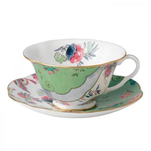 Чайная пара 180 мл Wedgwood Butterfly Bloom зеленая