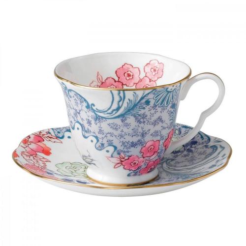 Чайная пара 180 мл Wedgwood Butterfly Bloom голубая