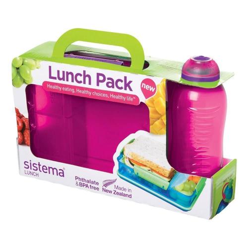 Набор контейнера и бутылки Sistema Lunch красный 2 пр