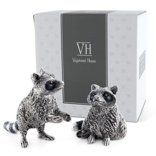Набор для соли и перца Еноты 10,2 см Vagabond House Woodland Creatures 2 пр оловянный