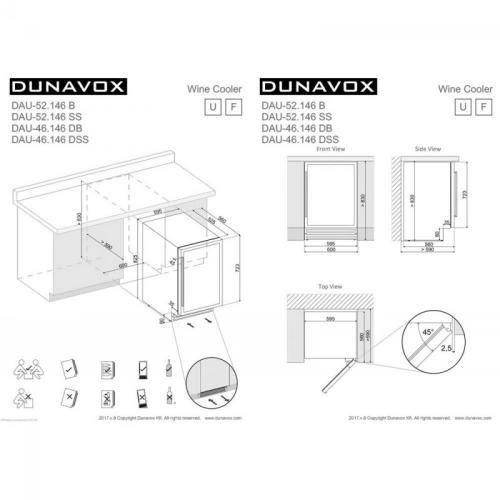 Встраиваемый винный шкаф на 46 бутылок Dunavox Exclusive DAU-46.146DW