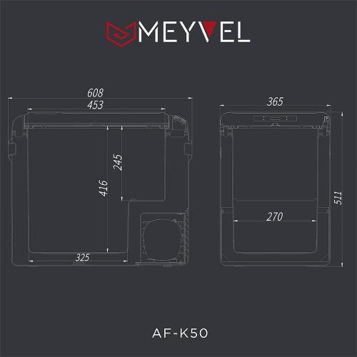 Автомобильный холодильник 60,8х36,5 см Meyvel AF-K50 черный