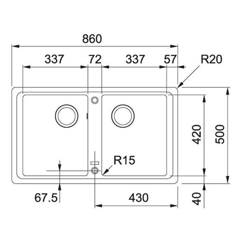 Кухонная мойка 86 см Franke Basis BFG 620 белый