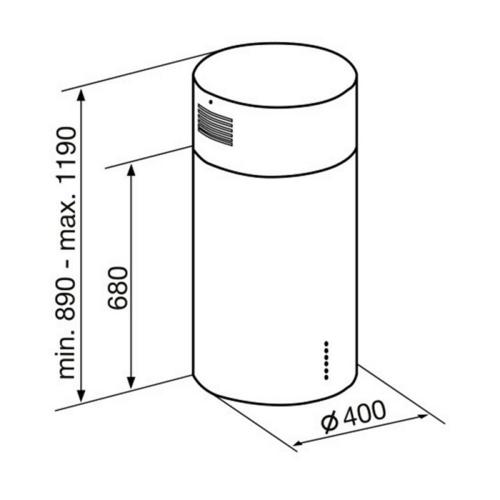 Островная вытяжка 40 см Korting KHA 4970 X Cylinder