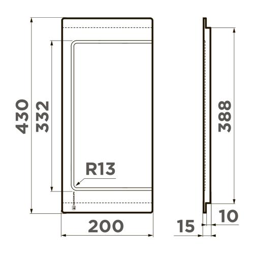 Разделочная доска для мойки 43х20 см Omoikiri CB-05-WOOD-М коричневая