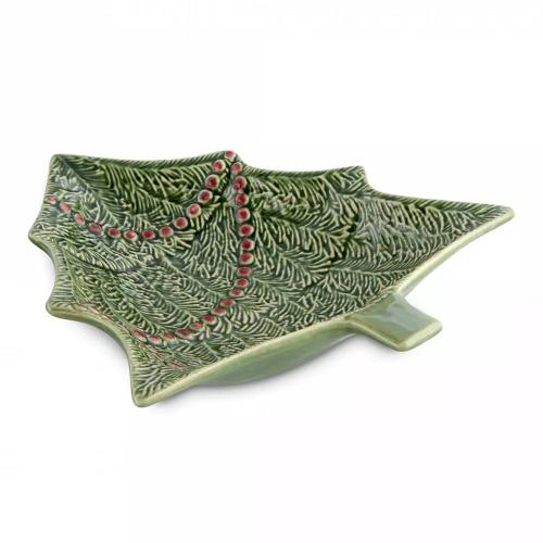 Сервировочное блюдо 27,5х23,5х5 см Bordallo Pinheiro CHRISTMAS зеленое