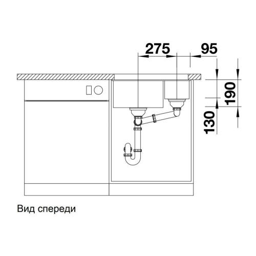 Кухонная мойка 55,5 см Blanco Subline 340/160-U жемчужная - 2 фото