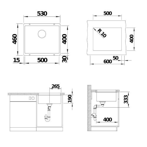 Кухонная мойка 53 см Blanco Rotan 500-U белая - 3 фото