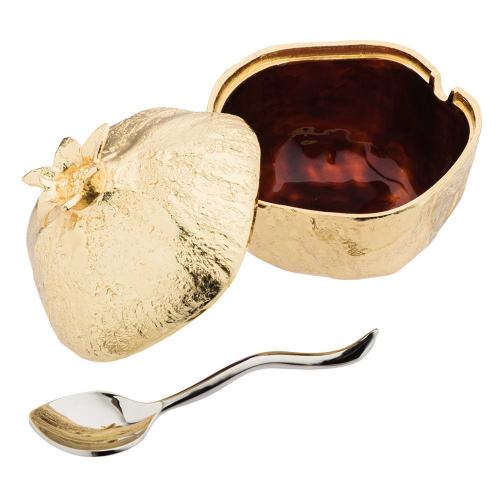 Сахарница с ложкой 8,3 см Michael Aram Pomegranate золотая