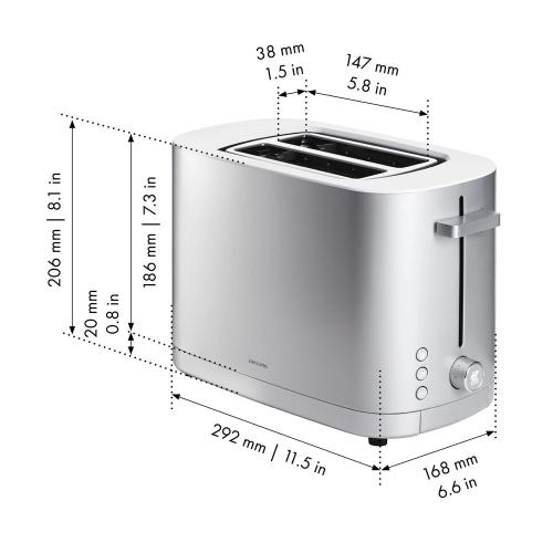 Тостер на 2 ломтика Zwilling Enfinigy стальной
