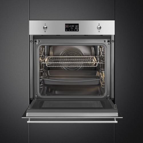 Духовой шкаф с микроволнами 59,2х59,7 см Smeg Classica SO6302M2X стальной