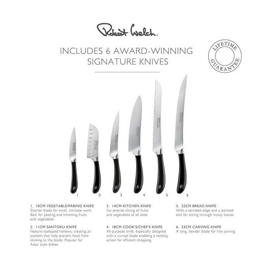 Набор кухонных ножей в подставке Robert Welch Signature knife 7 пр