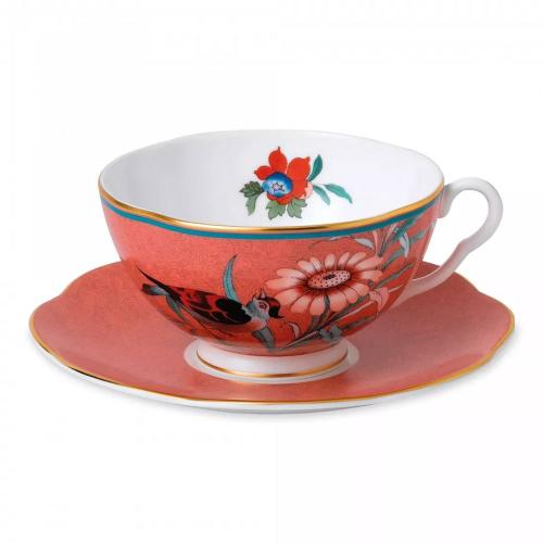 Чайная пара 320 мл Wedgwood Paeonia Blush красная