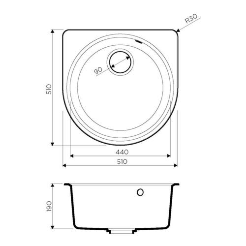 Кухонная мойка 51 см Omoikiri Solidity Akegata 51-BE ваниль - 3 фото