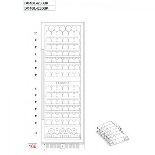 Встраиваемый винный шкаф на 166 бутылок Dunavox Exclusive DX-166.428DBK