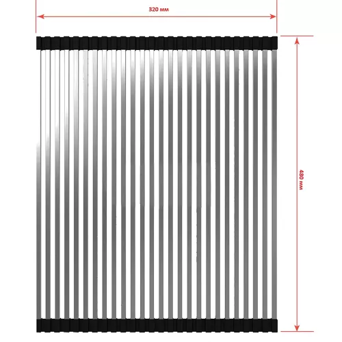 Ролл-мат для кухонных моек 32х48 см Granula стальной