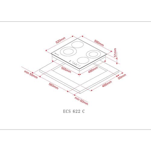 Электрическая варочная панель 59 см Kuppersberg Classic ECS 622 C бежевая