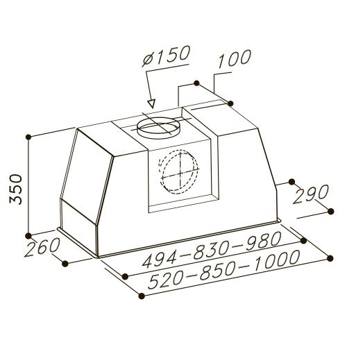 Встраиваемая вытяжка 85 см Sirius SL 906-L 85 стальная