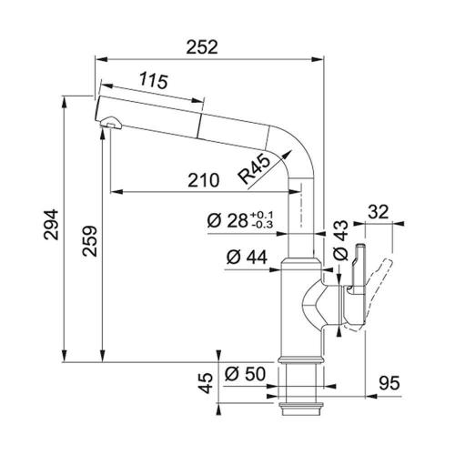 Смеситель Franke Urban Pull-Out хром - 1 фото