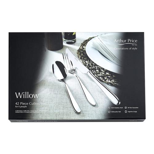 Набор столовых приборов Arthur Price Willow 42 пр серебряный