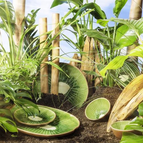 Тарелка десертная 21х2,7 см Bordallo Pinheiro Tropical Fruits зеленая