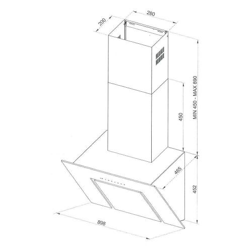 Настенная вытяжка 90 см Kuppersberg Hi-Tech F 960 W белая