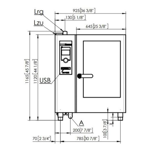 Духовой шкаф-пароварка 112 см Eloma Multimax 10-11 AC стальной