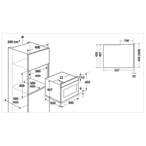 Встраиваемый духовой шкаф с микроволнами Silver Chrome 59,5х45,5 см 43 л Kuppersbusch CBM 6350.0 GPH3 серый