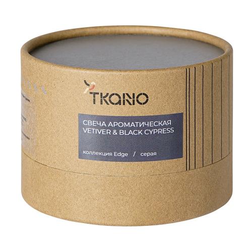 Свеча ароматическая Vetiver & Black Cypress 8 см Tkano Edge серая