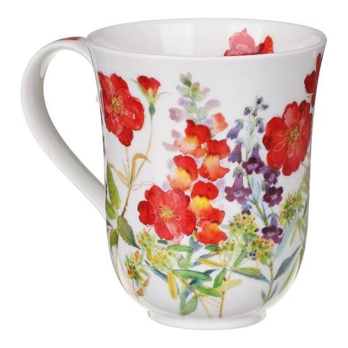 Кружка 330 мл Dunoon Braemar Cottage Flowers красная