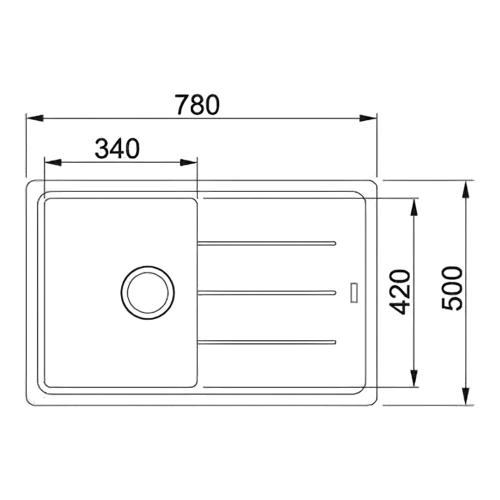 Кухонная мойка 78 см Franke Basis BFG 611-78 оникс