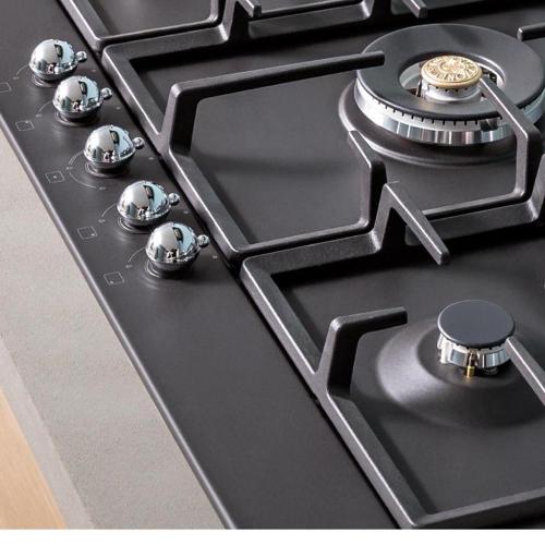 Газовая варочная панель 75,2x52,2 см Bertazzoni Heritage P755CHERNE черная