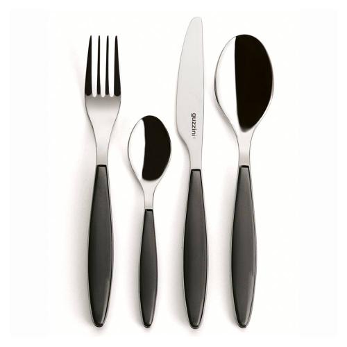 Набор столовых приборов на 6 персон Guzzini Cutlery Feeling черный 24 пр