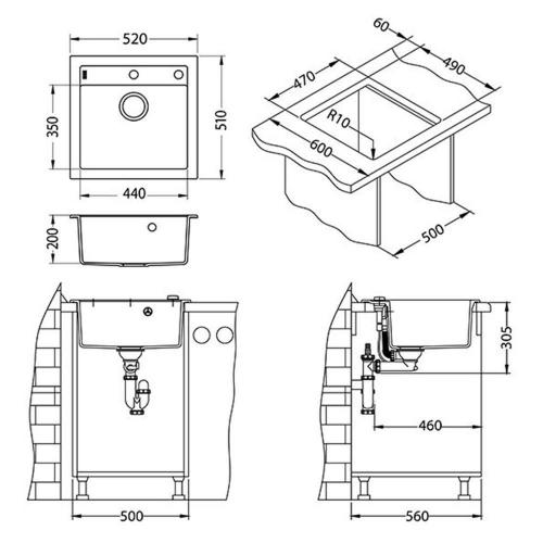 Кухонная мойка 52 см Alveus Formic 20 Steel - 2 фото